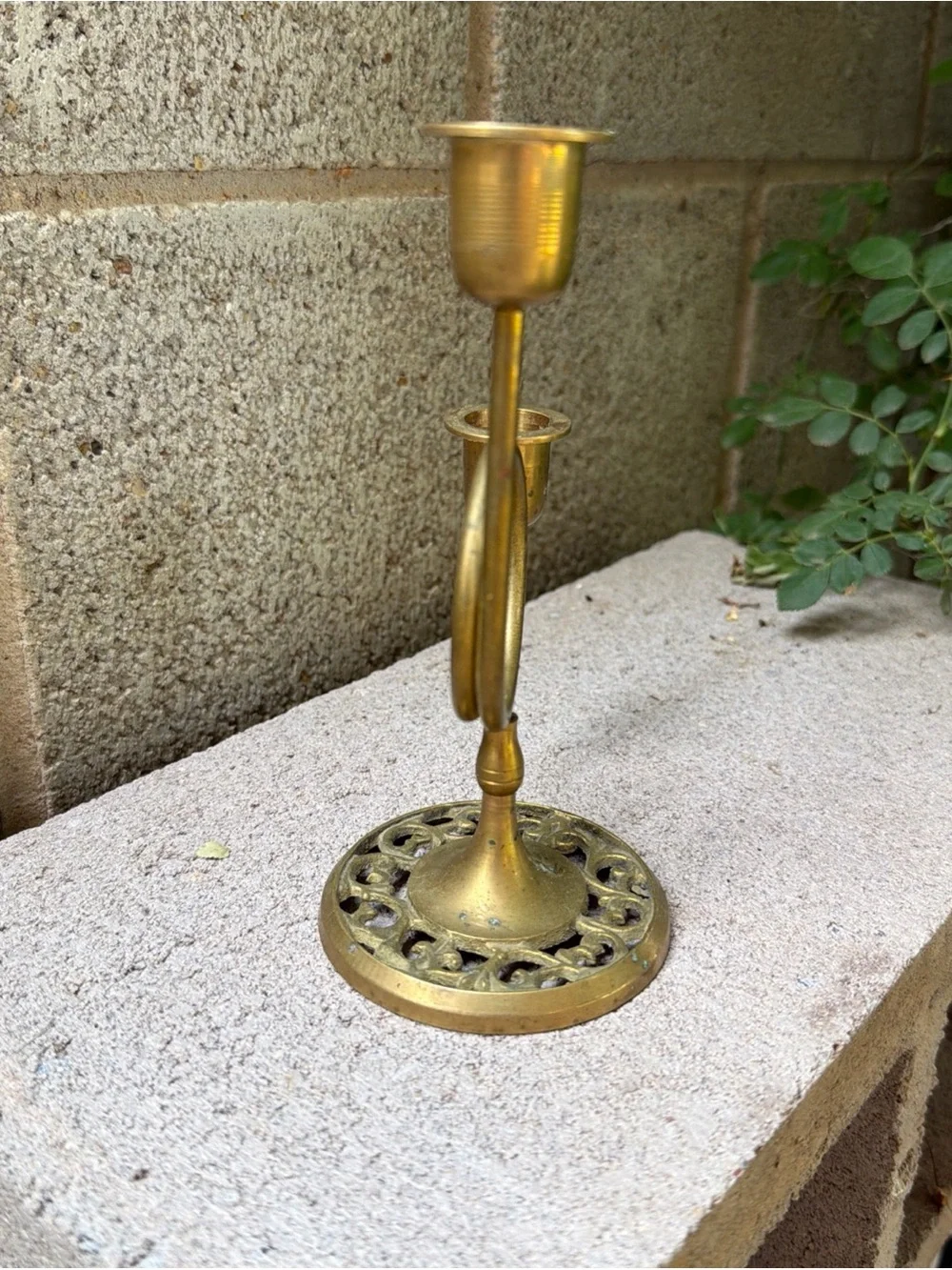 Brass Two-Arm Decorative Candle Holder